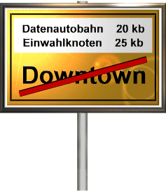 Ortsausgangsschild: Downtown